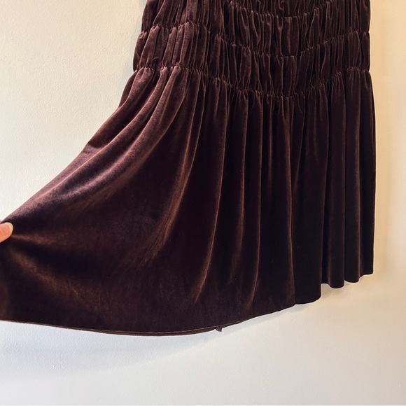 Grace Elements Skirt Women’s Size 10 Velour Brown Ruching Academia Fall School - Picture 1 of 10